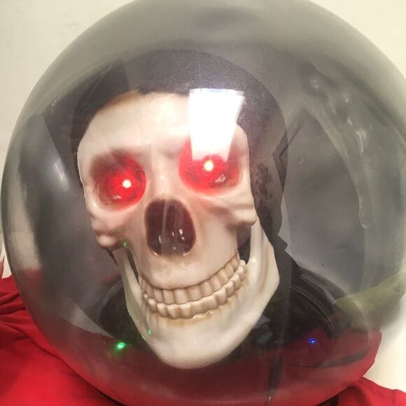 Halloween Vintage Globe Large SKULL Spirit Ball VEUC 14” globe - Picture 5 of 12